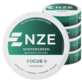 NZE lata frontal mostrando 15 pouches y empaquetado práctico