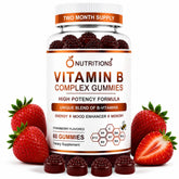 O NUTRITIONS frasco frontal mostrando 60 gomitas y beneficios claros