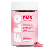 O Positiv FLO gominolas frontal mostrando frasco y beneficio alivio PMS