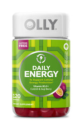 OLLY frasco frontal Daily Energy mostrando el envase y beneficio energético