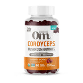 OM MUSHROOM frasco frontal mostrar etiqueta y beneficios