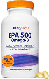 OmegaVia EPA 500 frontal del envase mostrando cantidad y sello IFOS