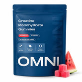 Omni Creatine Gummies empaque frontal mostrando dosis y sabor sandía