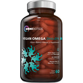 OmniBiotics frasco frontal mostrando diseño y cantidad 60 cápsulas, confianza en calidad