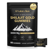 O NATURE . ZIRAN envase frontal de gomitas Shilajit Gold mostrando cantidad y sello vegano