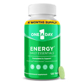 One A Day frente del empaque mostrando 120 tabletas y beneficios claros