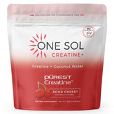 One Sol frasco delantero sour cherry mostrando formato y claridad de información