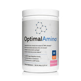 OptimalAmino frente del envase mostrando etiqueta y sabor Watermelon Flavor, beneficio claridad de ingredientes