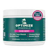 Optimize Minerals frente del envase mostrando diseño nuevo y claridad del producto
