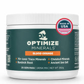 Optimize Minerals frente del envase mostrando diseño renovado y ventaja de 30 servicios