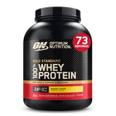 Optimum Nutrition frontal del envase mostrando sabor Banana Cream y claridad de etiqueta