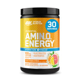 Optimum Nutrition frente del envase mostrando sabor Sunkissed Citrus y beneficios
