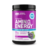 Optimum Nutrition frente del envase mostrando sabor uva y beneficios