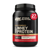 Optimum Nutrition frente del envase mostrando etiqueta y sabor Cookies & Cream