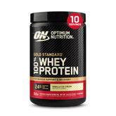 Optimum Nutrition envase frontal mostrando marca y sabor Vainilla Ice Cream, confianza y calidad