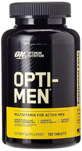 Optimum Nutrition opti-men frente del envase mostrando bote y cantidad