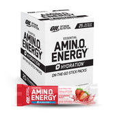 Optimum Nutrition frontal del paquete Strawberry Burst mostrando conveniencia