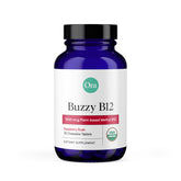 Ora Organic frasco frontal del suplemento Buzzy B12 mostrando etiqueta clara