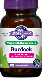 Oregon's Wild Harvest frasco frontal mostrando certificación orgánica y ventaja de pureza