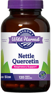 Oregon's Wild Harvest frasco frontal mostrando etiqueta y beneficios