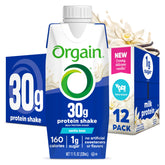 Orgain batido frontal Vainilla mostrando envase y conveniencia
