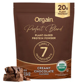 Orgain envase frontal Perfect Blend mostrando etiqueta y beneficio proteína limpia