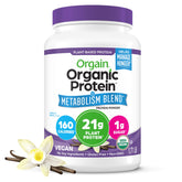 Orgain envase frontal vainilla mostrando información clave y conveniencia