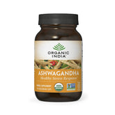 ORGANIC INDIA frasco frontal mostrando diseño y cantidad 90 cápsulas