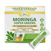 Organic Veda frente del empaque mostrando sobres y beneficios