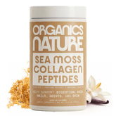 ORGANICS NATURE envase frontal sabor vainilla caramelo, presentación atractiva y clara