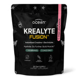 Organics Ocean frasco de Krealyte Fusion mostrando diseño y sabor Pink Lemonade