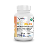 Organixx multivitamin frontal del envase mostrando fórmula orgánica y beneficios