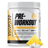 Outwork Nutrition bote frontal mostrando el diseño y sabor piña colada para identificación rápida