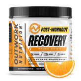 Outwork Nutrition frente del envase mostrando sabor naranja sherbet y beneficios