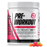 Outwork Nutrition envase frontal Tropical Candy mostrando diseño y beneficio claridad