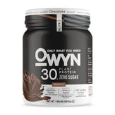 OWYN empaque frontal mostrando 30 g proteína y cero azúcar