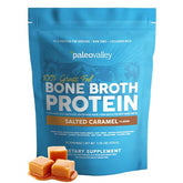 Paleovalley empaque frontal mostrando etiqueta y sabor caramelo salado