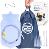 PE Premium Enema vista frontal del kit con componentes visibles y organización