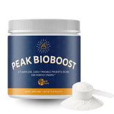 Peak Biome frasco frontal mostrando el envase y beneficio de uso diario