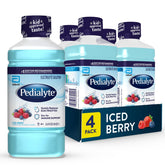 Pedialyte botella Iced Berry frontal mostrando presentación y conveniencia