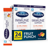 Pedialyte frente del paquete Fruit Punch mostrando cantidad y marca, hidratación rápida