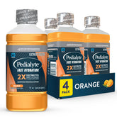 Pedialyte envase naranja frente mostrando etiqueta y beneficios