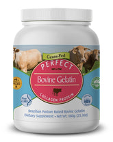 Perfect Supplements envase frontal mostrando gelatina pura y beneficios