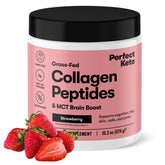 Perfect Keto envase frontal que muestra sabor fresa y beneficios keto