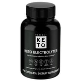 Perfect Keto, vista frontal del envase que muestra 120 servicios y beneficio de electrolitos