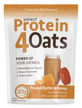 PEScience Protein4Oats envase frontal mostrando sabor Peanut Butter & Honey y beneficios nutricionales