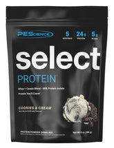 PEScience envase frontal Cookies and Cream mostrando diseño y porciones