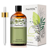 PHATOIL frasco de pachulí al frente protege aroma y facilita aplicación