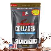 PhysiVantage empaque frontal del colágeno chocolate, aspecto profesional y claro