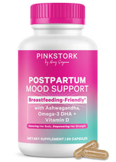Pink Stork empaque frontal claro que muestra apoyo posparto
